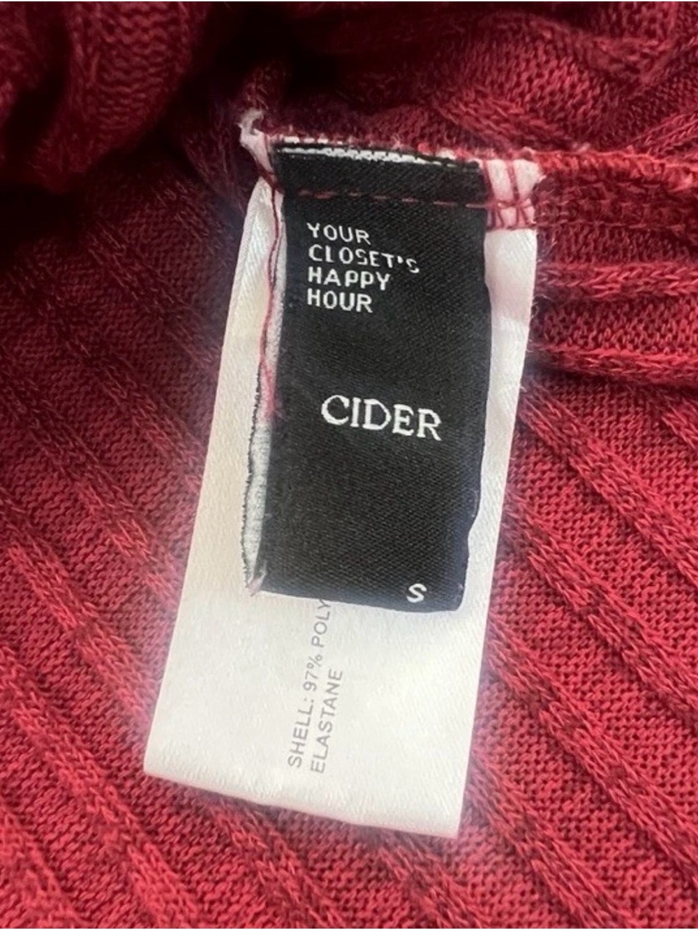 Cider Red Off-the-Shoulder Ribbed Bell-Sleeve Sweater - Picture 5 of 5